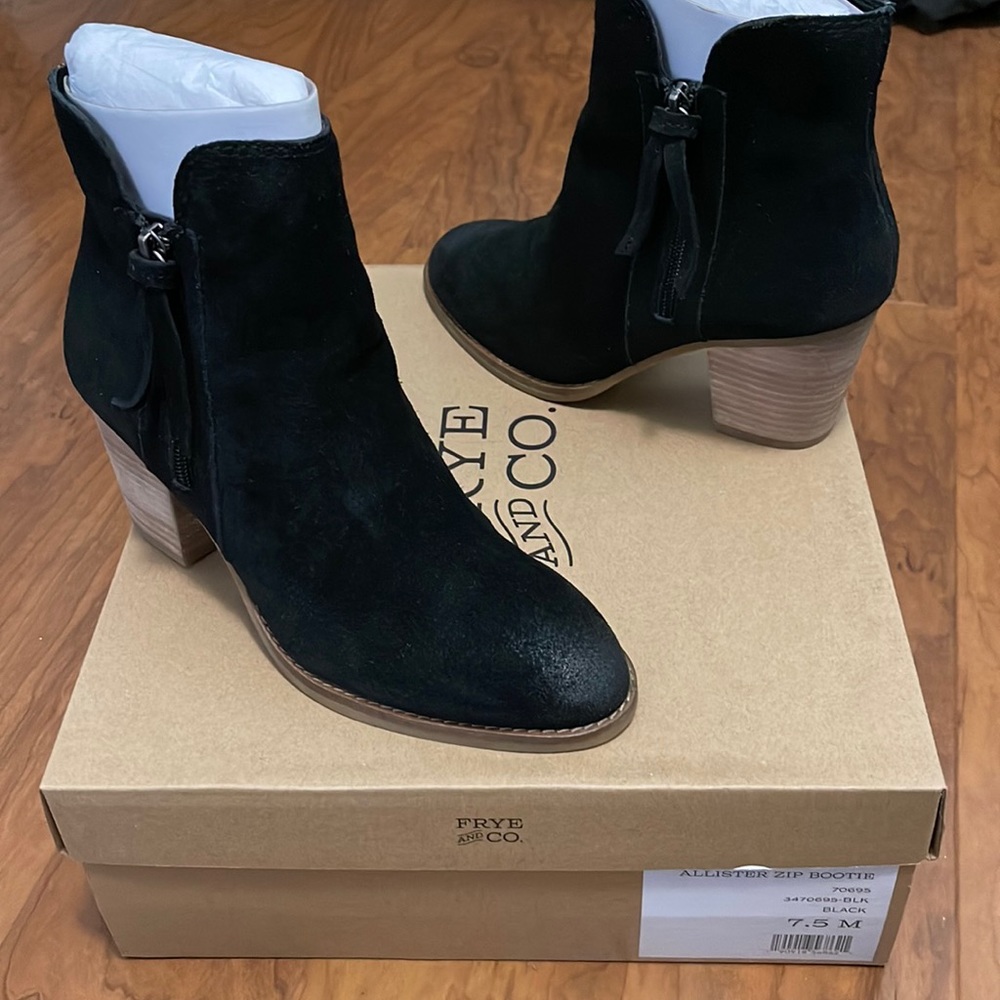 NIB Frye Allister Zip Booties. Never worn. Had foot surgery and can’t use them.